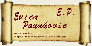 Evica Paunković vizit kartica